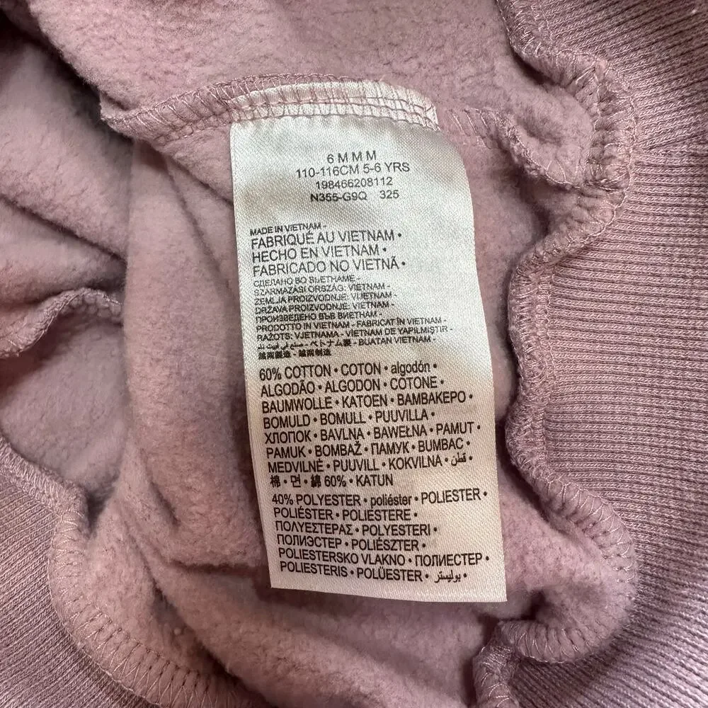 Girl's Nike Sweatshirt sz 5-6 Purple Activewear